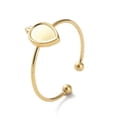 thumbnail image 1 of 10 pc 304 Stainless Steel Open Cuff Ring Components Bezel Cup Ring Settings Teardop Real 14K golden Plated Inner Diameter: 18mm Tray: 6.5x4.5mm, 1 of 3
