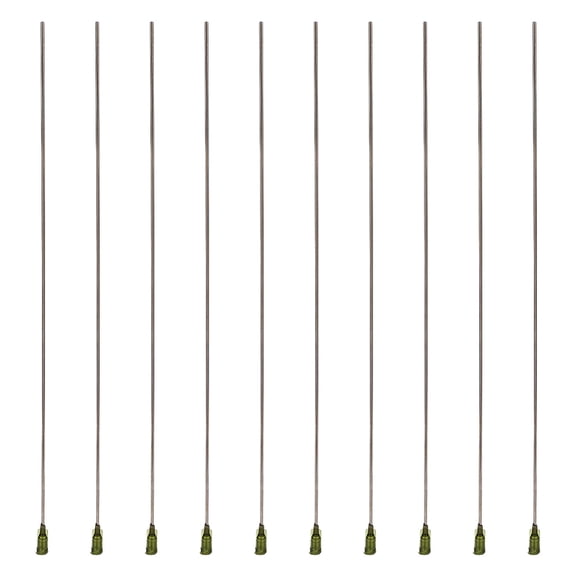 10 pc 304 Stainless Steel with Plastic Blunt Tip Dispensing Needle Long Syringe Needle Applicator Needles for Liquid Measuring Epoxy Resin Craft Stainless Steel Color 29.7x0.75cm