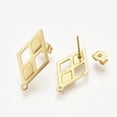 thumbnail image 1 of 10 pc 304 Stainless Steel Stud Earring Findings with Ear Nuts/Earring Backs Rhombus Golden 24x13.5mm Hole: 1.2mm Side Length: 12mm Pin: 0.7mm 304 Stainless Steel, 1 of 2