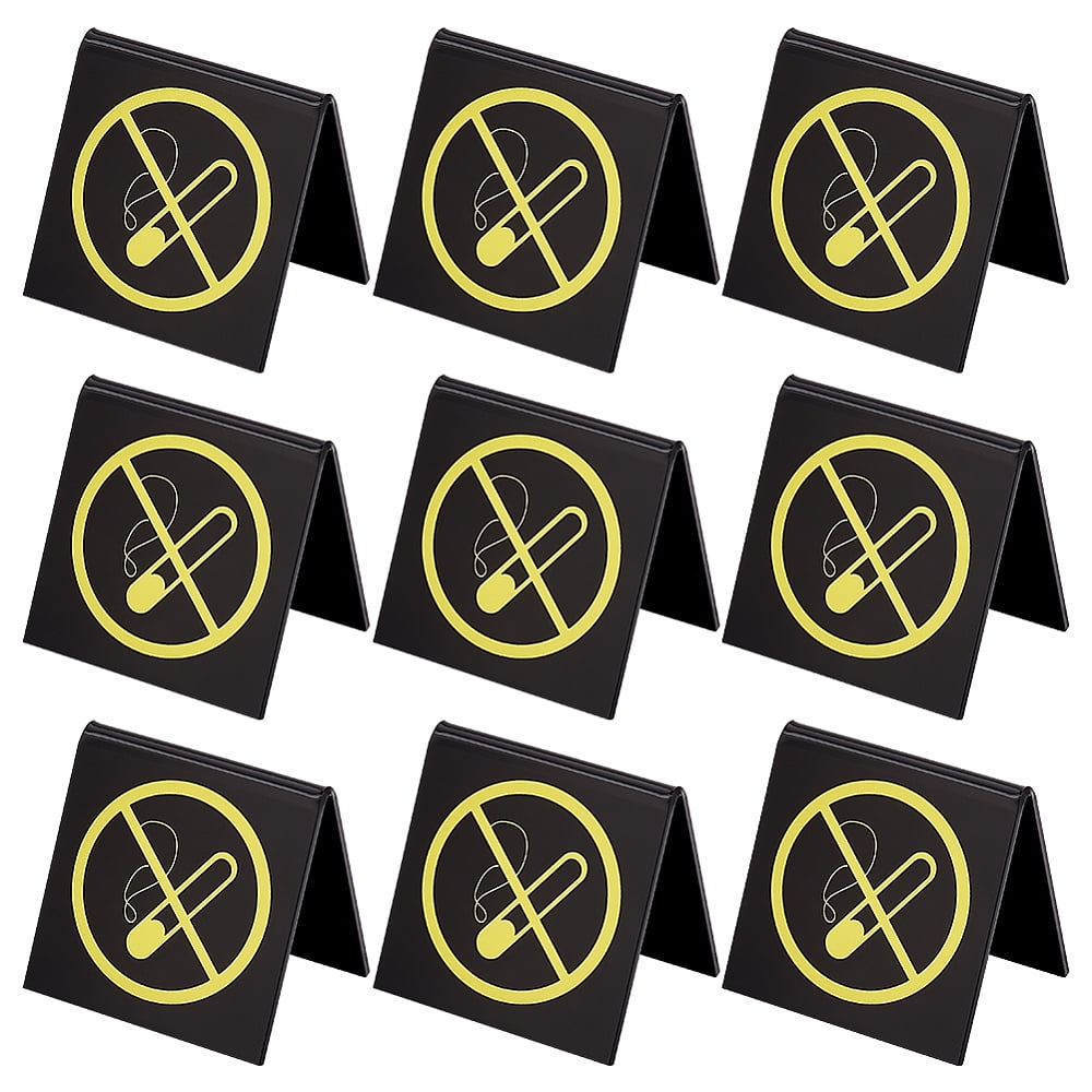 10 pc Acrylic No Smoking Sign Billboard Black 50x42x46mm - Walmart.com