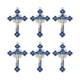 thumbnail image 1 of 10 pc Alloy Enamel Pendants Cross with Jesus for Religion Antique Silver 55x35mm, 1 of 7