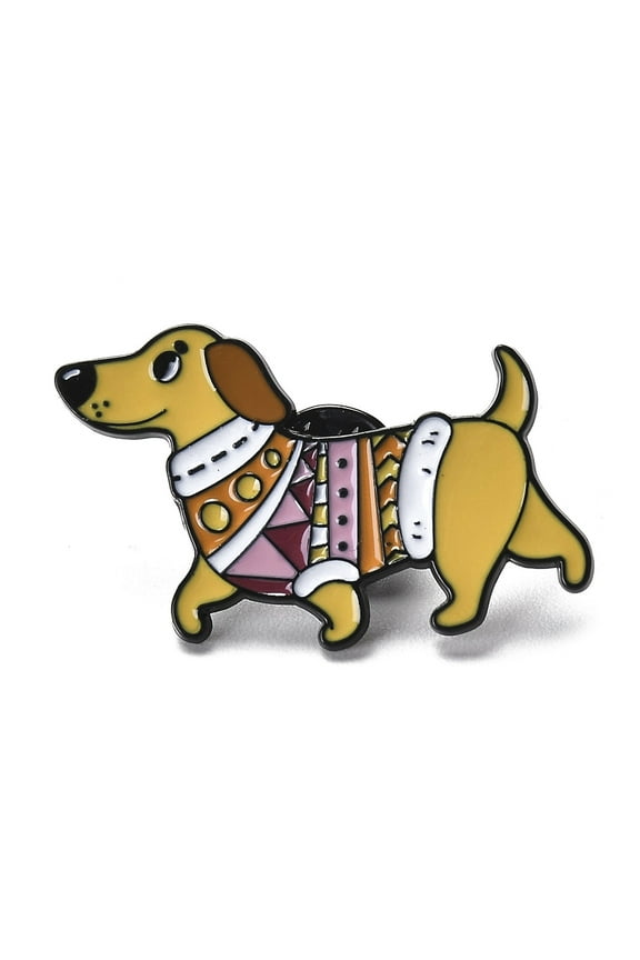10 pc Animal Theme Zinc Alloy Enamel Brooch Dog 24x36x1.5mm