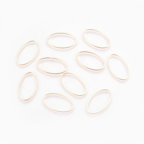 10 pc Brass Linking Rings Nickel Free Real 18K golden Plated Oval 24x14x1mm Inner diameter: 22x12mm