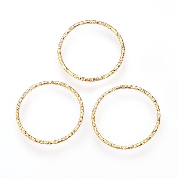 10 pc Brass Linking Rings Soldered Nickel Free Real 18K Gold Plated 12x1mm Inner Diameter: 10mm