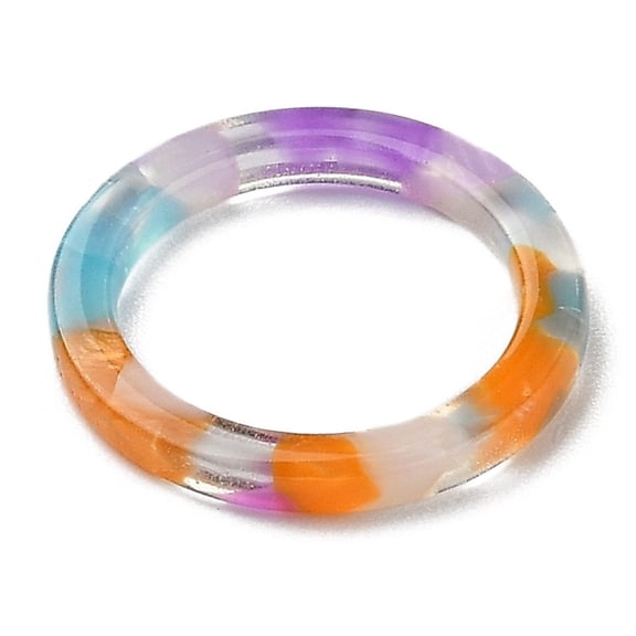 10 pc Cellulose Acetate(Resin) Finger Rings Plain Band Rings Colorful US Size 6 Inner Diameter: 17mm