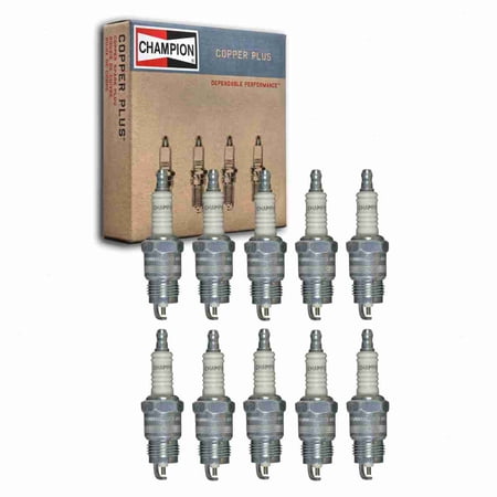 10 pc Champion 130 Copper Plus Spark Plugs for 41-604 BSF44C DR10GC0 RF14LC WR4-1 Ignition Wire Secondary Fits select: 1987-1996 FORD F150, 1987-1996 FORD ECONOLINE