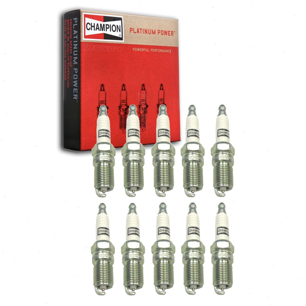 10 pc Champion 3401 Platinum Spark Plugs for 4305 8 8003 8006 AGSF22FM1 AWSF22E AWSF32E AWSF32F AWSF32P AWSF42P HGR7KQC HGR8DDP RS10PYC4 Ignition Wire Secondary