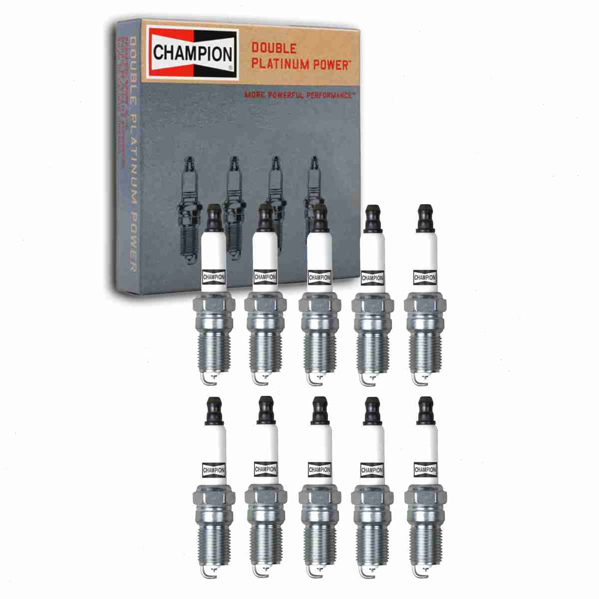 10 pc Champion 7963 Double Platinum Spark Plugs for 41-810 41-919 41-963 41-987 AGSF22FM AGSF22YPC AGSF32FM AGSF32PM AGSF32PMF4 AGSF32YPC RS12PYPB5 Ignition Wire Secondary