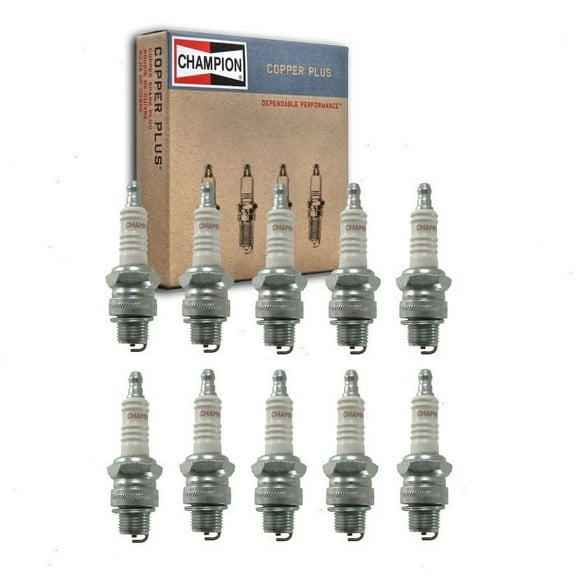 10 pc Champion 844 Copper Plus Spark Plugs for 14L7 3B6583 4504290 45L AL5 AL7 AL7C AL7X AL9 AL9X ATL8 B4L B6L B6LY C45L H10C M44L TM20007 W14L W9A0 Ignition Wire Secondary