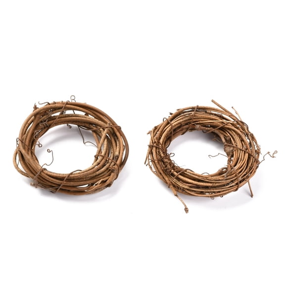 10 pc Circle Shape Rattan Vine Branch Wreath Hoop for DIY Easter Christmas Party Decors BurlyWood 8~8.5x2~2.3cm Inner Diameter: 5.5~6cm