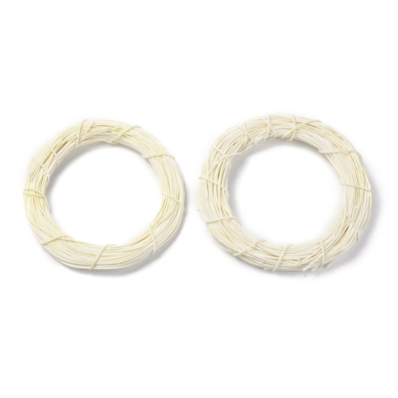 10 pc Circle Shape Rattan Vine Branch Wreath Hoop for DIY Easter Christmas Party Decors White 15.5~16x1.5~1.8cm Inner Diameter: 10.5~11cm