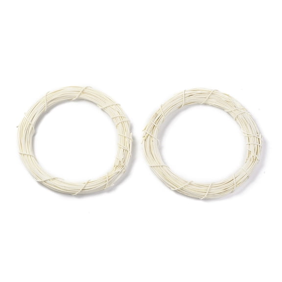 10 pc Circle Shape Rattan Vine Branch Wreath Hoop for DIY Easter Christmas Party Decors White 20~20.5x1.6~2cm Inner Diameter: 15.5~16cm