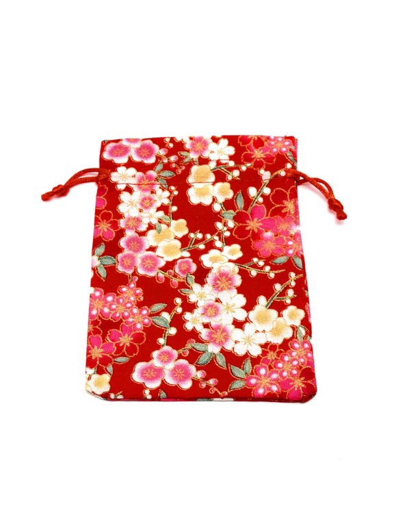 10 pc Cotton and Linen Cloth Packing Pouches Drawstring bag Rectangle with Pattern FireBrick 14x10x0.3cm
