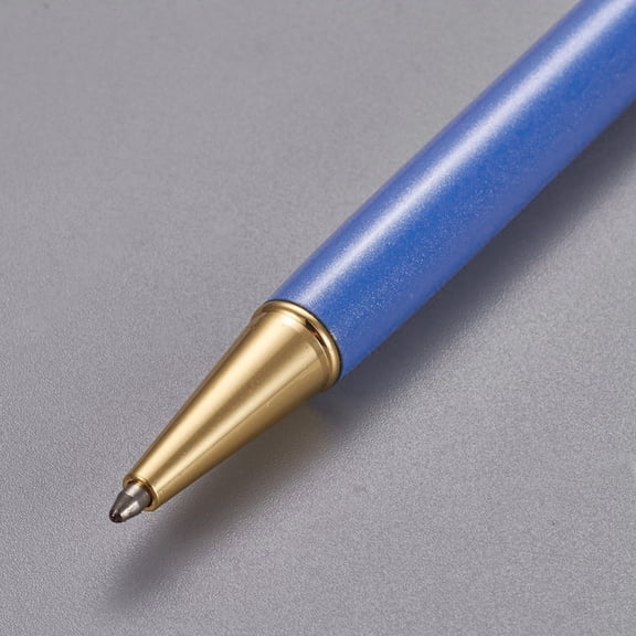 10 pc Creative Empty Tube Ballpoint Pens with Black Ink Pen Refill Inside for DIY Glitter Epoxy Resin Ballpoint Pen Herbarium Pen Making Golden Dodger Blue 140x10mm