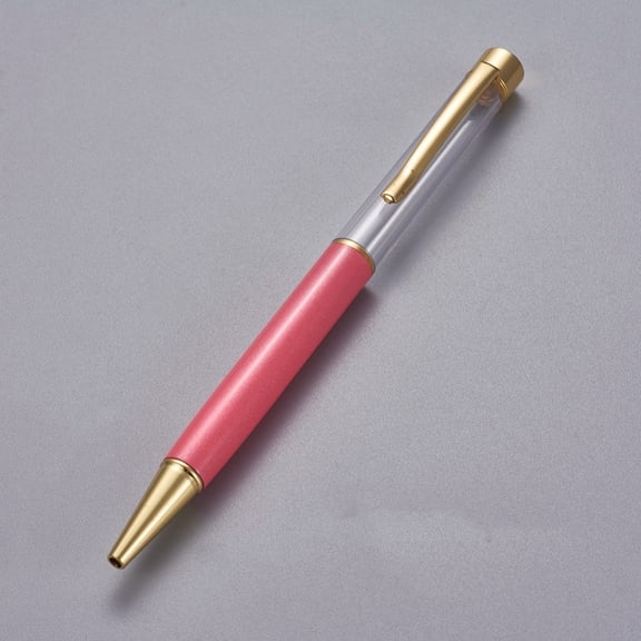 10 pc Creative Empty Tube Ballpoint Pens for DIY Glitter Epoxy Resin Ballpoint Pen Herbarium Pen Making Golden Light Coral 140x10mm