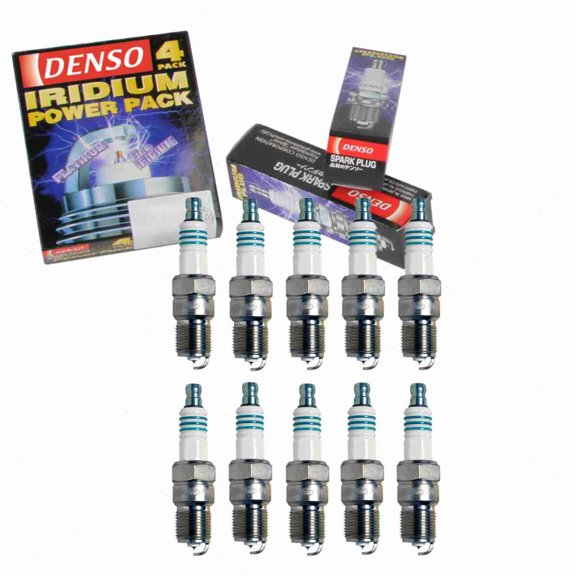 10 pc DENSO Iridium Power Spark Plugs compatible with Ford Excursion 6.8L V10 2000-2005