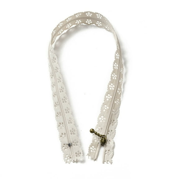 10 pc Garment Accessories Nylon Lace Zipper Zip-fastener Components WhiteSmoke 43.5x2.5x0.65cm