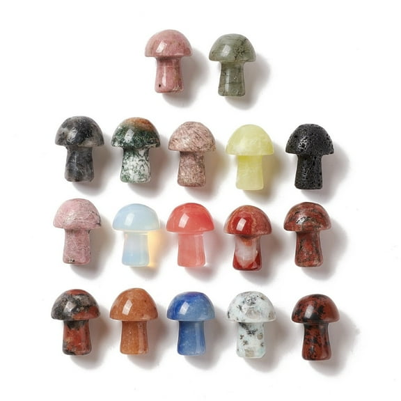 10 pc Gemstone GuaSha Stone Gua Sha Scraping Massage Tool for SPA Relaxing Meditation Massage Mushroom Shaped 20~21x15~15.5mm
