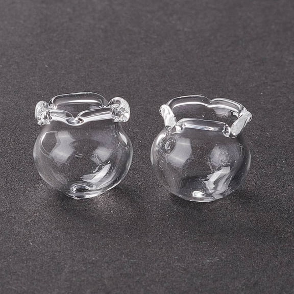 10 pc Glass Bead Cone for Wind Chimes Making Campanula Medium L Clear 15x16mm Hole: 2.7mm DIY