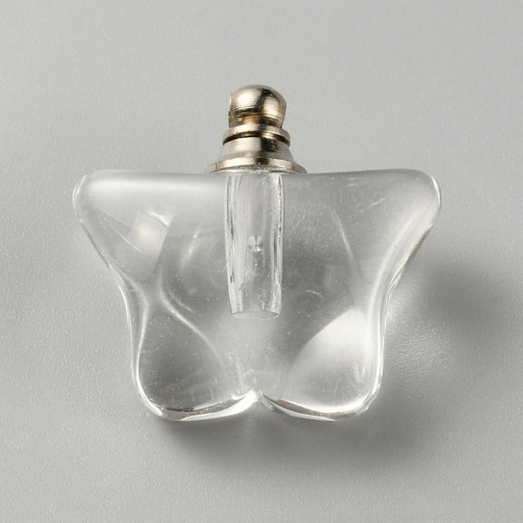10 pc Glass Bottle Locket Pendants Hair Keepsake Urn Ashes Charms Butterfly Clear 20x21.5x10mm Hole: 1.8mm