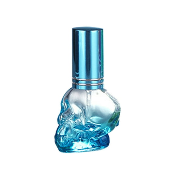 10 pc Glass Spray Bottles with Aluminum Lid Skull Deep Sky Blue 3.5x2.7x6.7cm Capacity: 8ml(0.27fl. oz)
