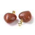 thumbnail image 1 of 10 pc Goldstone Pendants with Golden Tone Brass Findings Heart Charm 18x15~15.5x6~8mm Hole: 6x3mm, 1 of 3