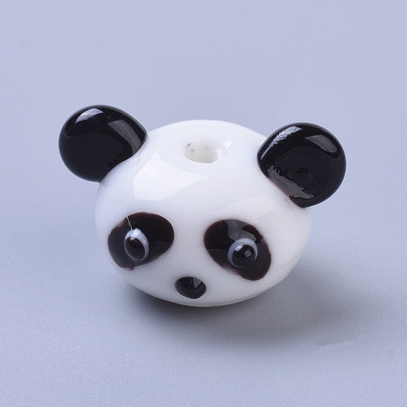 10 pc Handmade Lampwork Beads Cartoon Panda Black 14.5~16x18~21.5x16mm Hole: 2mm