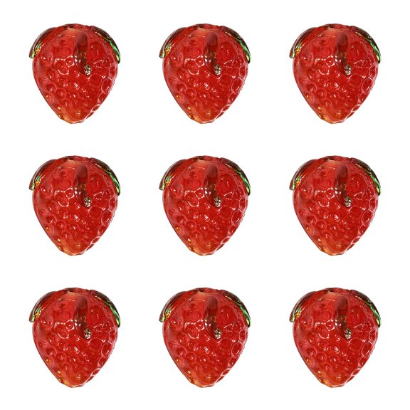 10 pc Handmade Lawpwork Beads Strawberry Red 15x12.5~13.5mm