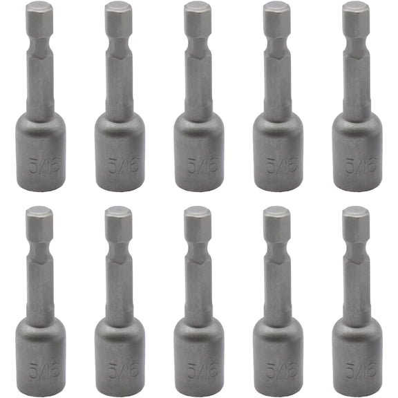 10 pc Impact Ready Nut Driver 5/16 Inch Magnetic Nutsetter Set 1/4 Shank