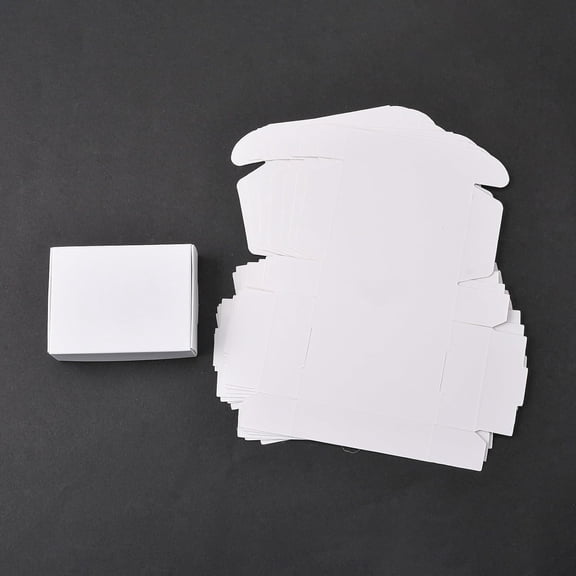 10 pc Kraft Paper Gift Box Shipping Boxes Folding Boxes Rectangle White 8x6x2cm