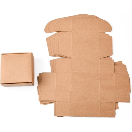 10 pc Kraft Paper Gift box Shipping boxes Folding boxes Square BurlyWood 8x8x4cm