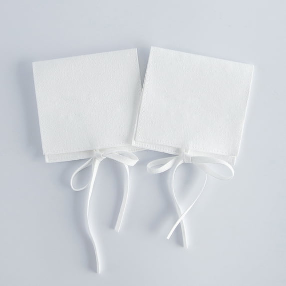 10 pc Microfiber Jewelry Storage Gift Pouches Envelope Bags with Flap Cover for Jewelry Watch Packaging Square White 9x9cm Microfiber