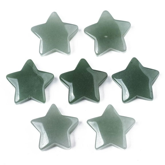 10 pc Mother's Day Gifts Natural Green Aventurine Star Shaped Worry Stones Pocket Stone for Witchcraft Meditation Balancing 30x31x10mm