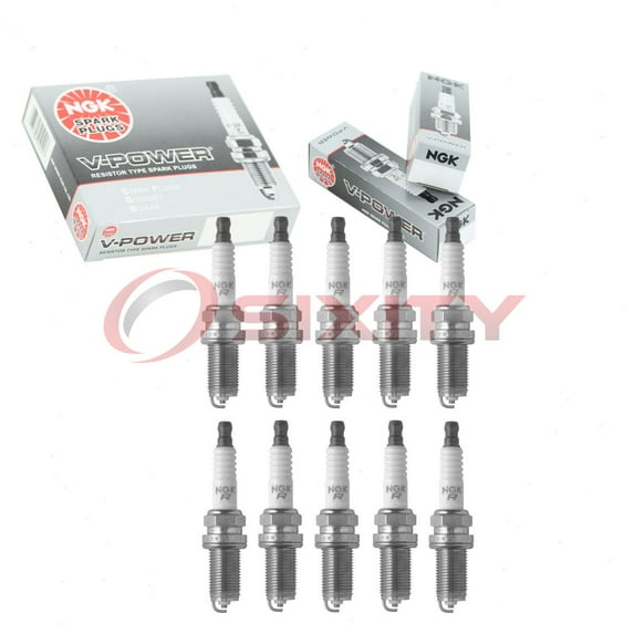 10 pc NGK 1119 V-Power Spark Plugs for 1N17-18-110 22401-8H516 33-881284Q 94702-00400 94709-00400 975 E3.68 FR7ME REC10YC4 Ignition Wire Secondary