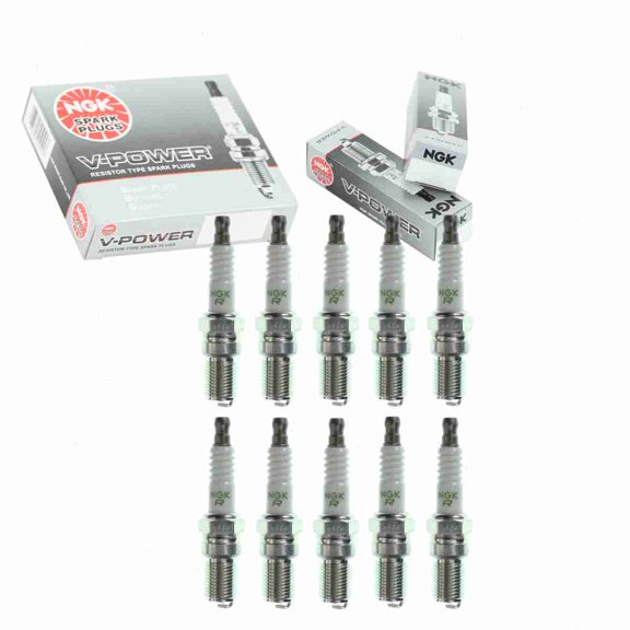 10 pc NGK 3177 V-Power Spark Plugs for 1765307 R44LT Ignition Wire Secondary Fits select: 1994-1995 JAGUAR XJS, 1994-1996 JAGUAR XJ12