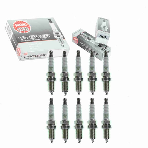 10 pc NGK 3696 V-Power Spark Plugs for 1765212 22401-2DR06 22401-53J06 3122 7406 FGR7KQE FGR7KQE0 K20R-U XST3924 XST3924DP Ignition Wire Secondary Fits select: 1995 NISSAN TRUCK
