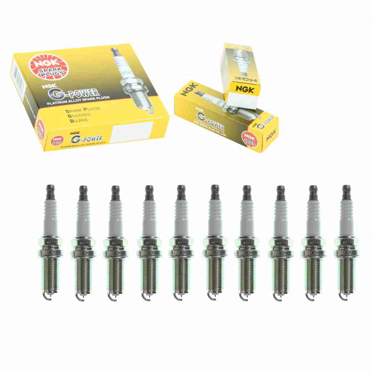 10 pc NGK 5018 G-Power Spark Plugs for 20 4316 4431 4505 4703 6713 AP5325 FGR8MDP FGR8MQP FR8MPP30X IKH16TT PKH16TT Ignition Wire Secondary Fits select: 2009-2018 TOYOTA RAV4, 2010-2017 TOYOTA CAMRY