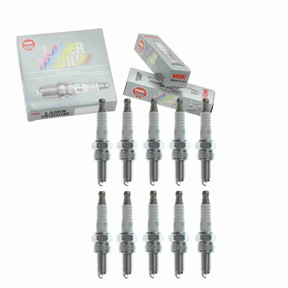 10 pc NGK 5258 Laser Iridium Spark Plugs for 09482-00594 Ignition Wire Secondary Fits select: 1990-1992 FERRARI F40