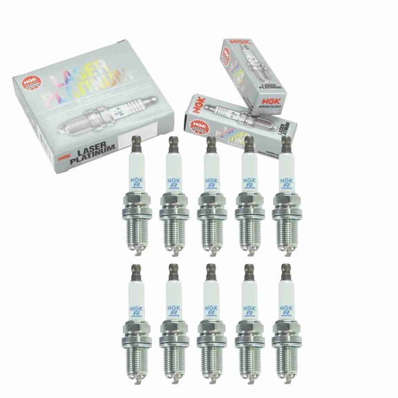 10 pc NGK 5592 Laser Platinum Spark Plugs for 101 905 621 C Ignition Wire Secondary Fits select: 2005-2008 AUDI A6, 2005-2009 AUDI A4