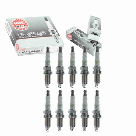 10 pc NGK 6855 V-Power Spark Plugs for 3320 3348 7413 98079-5714G DR14ZC F205-18-110 F289-18-110 FGR5KQE0 FGR6KQE K7RT3PP-11 KJ22CR-L11 KJ22CR11 Ignition Wire Secondary