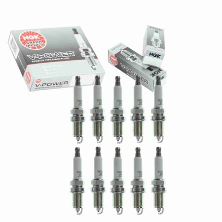 10 pc NGK 90318 V-Power Spark Plugs for 25186682 RC10MCC Ignition Wire Secondary Fits select: 2009-2011 CHEVROLET AVEO, 2009 PONTIAC G3 WAVE