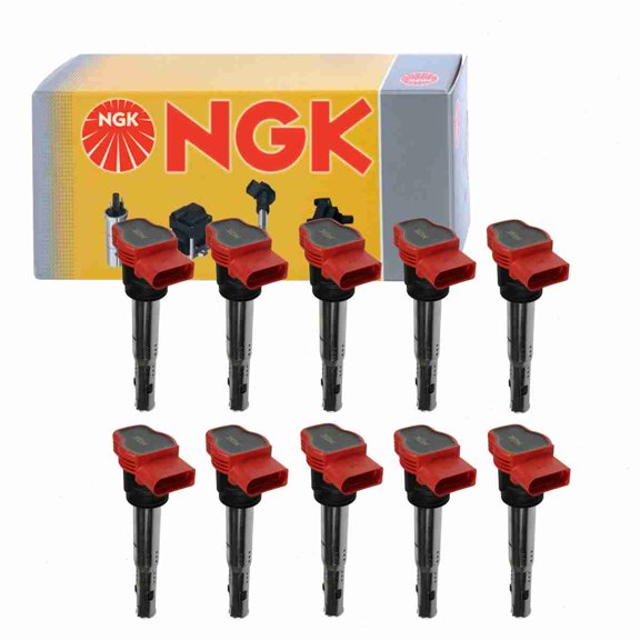 10 pc NGK Ignition Coils compatible with Audi S6 5.2L V10 2007-2011
