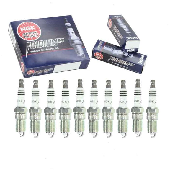 10 pc NGK Iridium IX Spark Plugs compatible with Ford E-450 Econoline Super Duty 6.8L V10 2000-2002