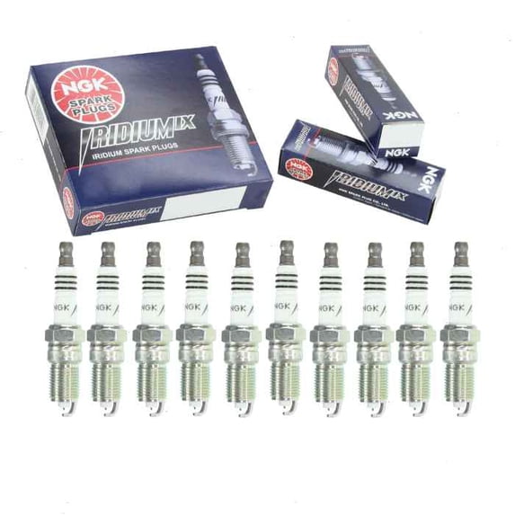 10 pc NGK Iridium IX Spark Plugs compatible with Ford E-450 Super Duty Stripped Chassis 6.8L V10 2003