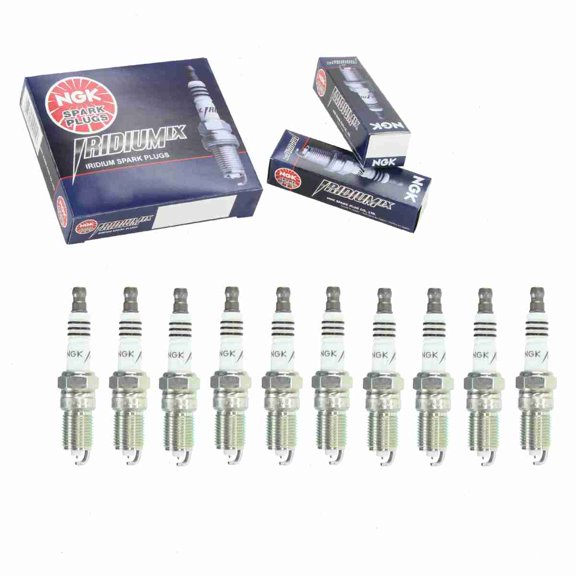 10 pc NGK Iridium IX Spark Plugs compatible with Ford Excursion 6.8L V10 2000-2005