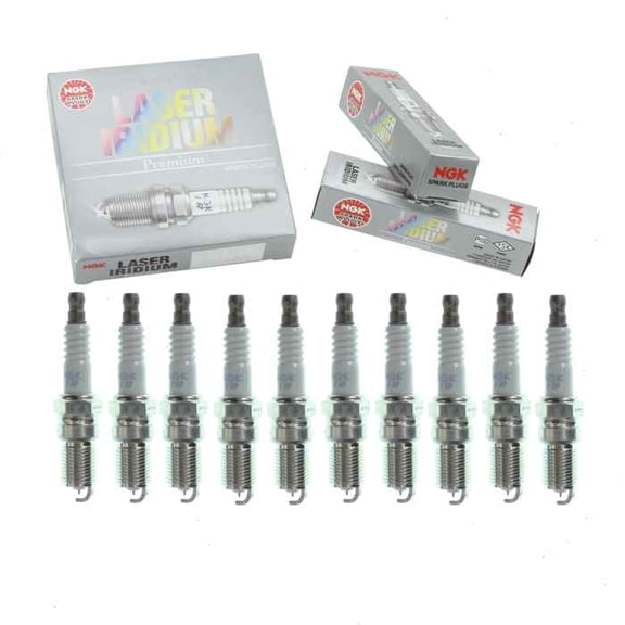 10 pc NGK Laser Iridium Spark Plugs compatible with Ford F53 6.8L V10 1999-2004