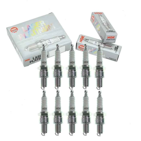 10 pc NGK Laser Platinum Spark Plugs compatible with Audi R8 5.2L V10 2011-2017