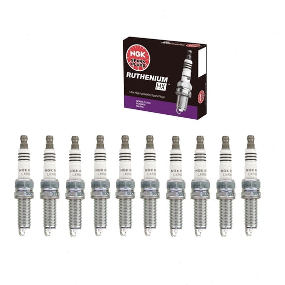10 pc NGK Ruthenium HX Spark Plugs compatible with BMW M5 5.0L V10 2006-2010
