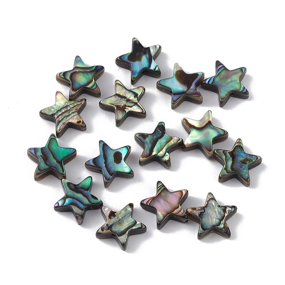 10 pc Natural Abalone Shell/Paua Shell Beads Star Colorful 10x10.5x3.5mm Hole: 0.8mm