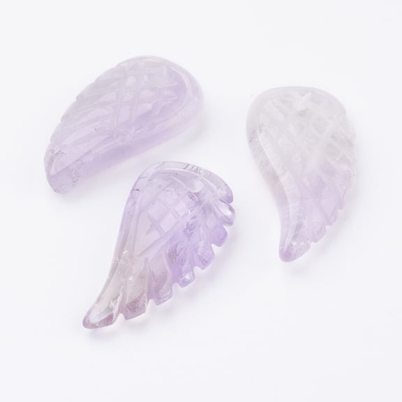 10 pc Natural Amethyst Pendants Wing 24.5x12x5mm Hole: 1mm